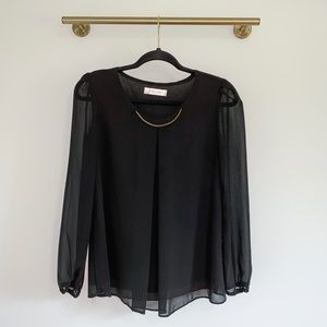 Gold Accent Black Blouse